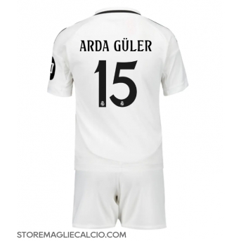 Real Madrid Arda Guler #15 Maglia Gara Casa Repliche 2024-25 Bambino